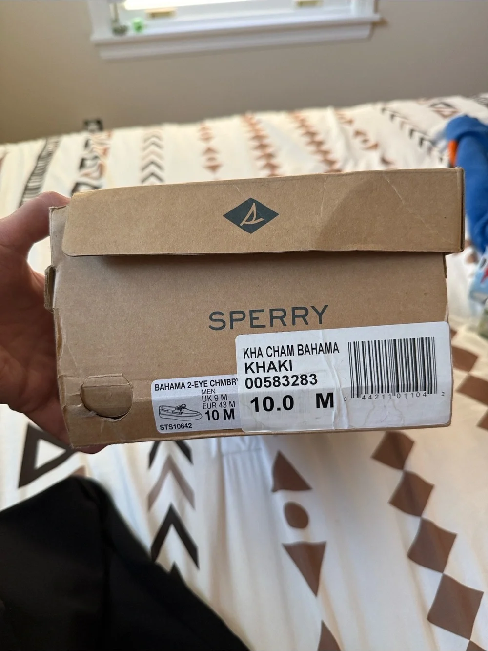 Sperry Brown and Tan Canvas Leather-Trim Boat Shoe